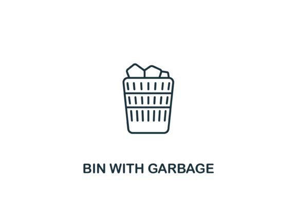 Bin With Garbage Icon Graphics and Icons