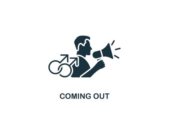 Coming Out Icon: A Modern Graphic Design Asset for Impactful Branding