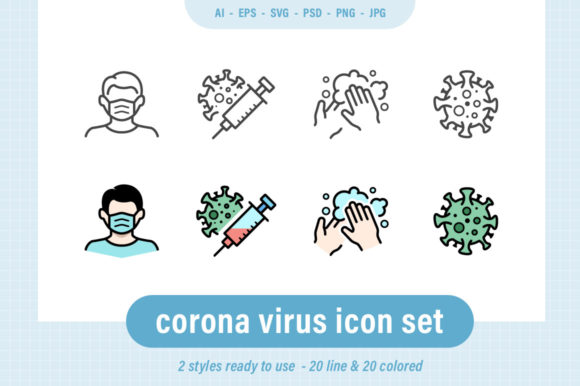 Corona Virus Icon Set: A Practical Graphic Design Asset for Local Business Branding