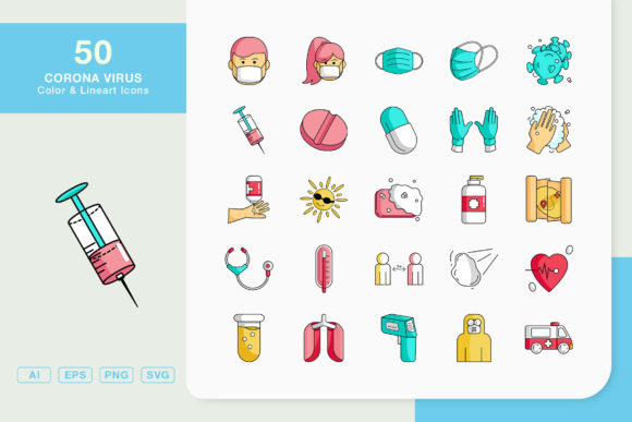 Corona Virus Icon Set for Crafting and Handmade Businesses