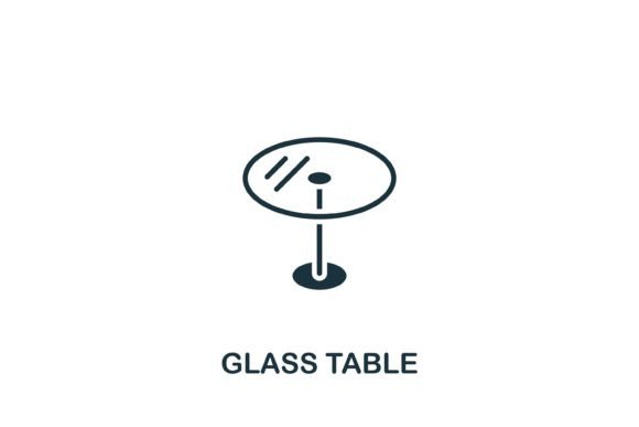 Glass Table Icon: A Versatile Graphic for Handmade and Digital Projects