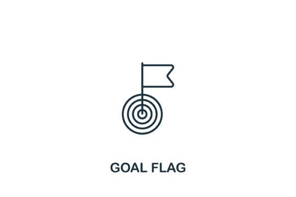 Goal Flag Icon: Graphics for Local Business Branding