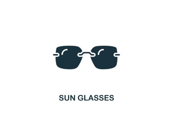 Sun Glasses Icon: A Simple Graphic for Summer-Themed Digital Products