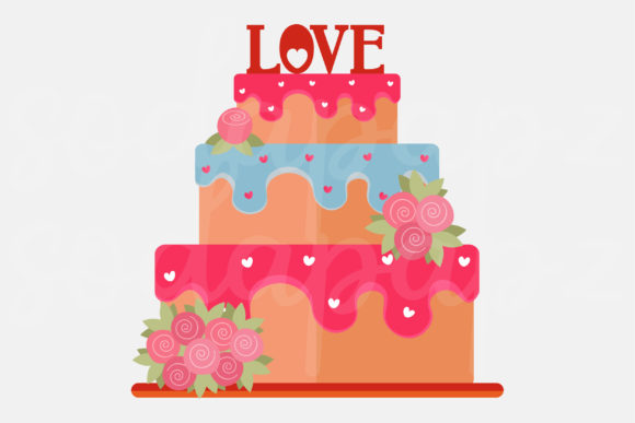 Valentines - 3 Tier Cake: A Versatile Graphic Design Asset for Crafters