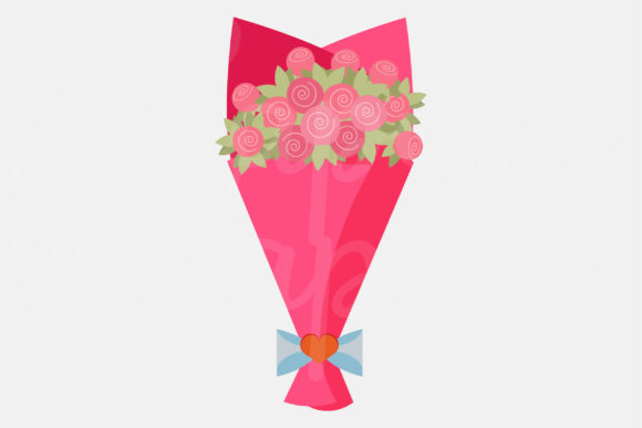 Valentines - Pink Bouquet: A Versatile Graphic Design Icon for Modern Branding