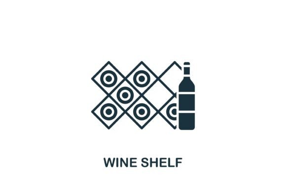 Wine Shelf Icon: A Simple Graphic for Stylish Handmade Projects